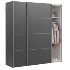 Schuifdeurkast Verona Antraciet - Antraciet - 200x182x64 Cm -RoomStyle Verkoopwinkel 12403810 0330