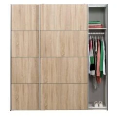Schuifdeurkast Verona Antraciet - Eikenkleur - 200x182x64 Cm -RoomStyle Verkoopwinkel 12403820 0140