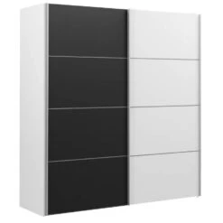 Schuifdeurkast Verona Wit - Zwart/wit - 200x182x64 Cm 7 Schuifdeurkast Verona Wit - Zwart/wit - 200x182x64 Cm -RoomStyle Verkoopwinkel 12403830 0300