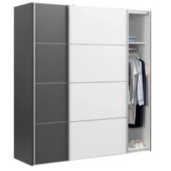 Schuifdeurkast Verona Antraciet - Antraciet/wit - 200x182x64 Cm 9 Schuifdeurkast Verona Antraciet - Antraciet/wit - 200x182x64 Cm -RoomStyle Verkoopwinkel 12403840 0330