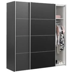 Schuifdeurkast Verona Antraciet - Antraciet/zwart - 200x182x64 Cm -RoomStyle Verkoopwinkel 12403845 0330