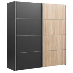 Schuifdeurkast Verona - Eikenkleur/antraciet - 200x182x64 Cm 8 Schuifdeurkast Verona - Eikenkleur/antraciet - 200x182x64 Cm -RoomStyle Verkoopwinkel 12403850 0300