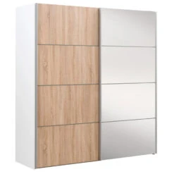 Schuifdeurkast Verona Wit - Eiken/spiegel - 200x182x64 Cm 8 Schuifdeurkast Verona Wit - Eiken/spiegel - 200x182x64 Cm -RoomStyle Verkoopwinkel 12403855 0300