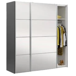 Schuifdeurkast Verona Antracietgrijs/spiegel - 200x182x64 Cm 9 Schuifdeurkast Verona Antracietgrijs/spiegel - 200x182x64 Cm -RoomStyle Verkoopwinkel 12403870 0330