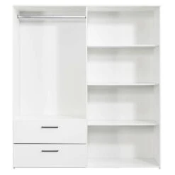 Kledingkast Orleans 4 Deurs - Wit - 201x181x58 Cm -RoomStyle Verkoopwinkel 12403910 0220
