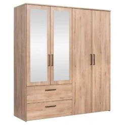 Kledingkast Orleans 4 Deurs - Eikenkleur - 201x181x58 Cm -RoomStyle Verkoopwinkel 12403920 0300
