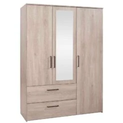 Kledingkast Orleans 3 Deurs - Vergrijsd Eikenkleur - 201x145x58 Cm -RoomStyle Verkoopwinkel 12403930 0300