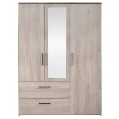Kledingkast Orleans 3 Deurs - Vergrijsd Eikenkleur - 201x145x58 Cm