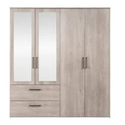 Kledingkast Orleans 4 Deurs - Vergrijsd Eikenkleur - 201x181x58 Cm