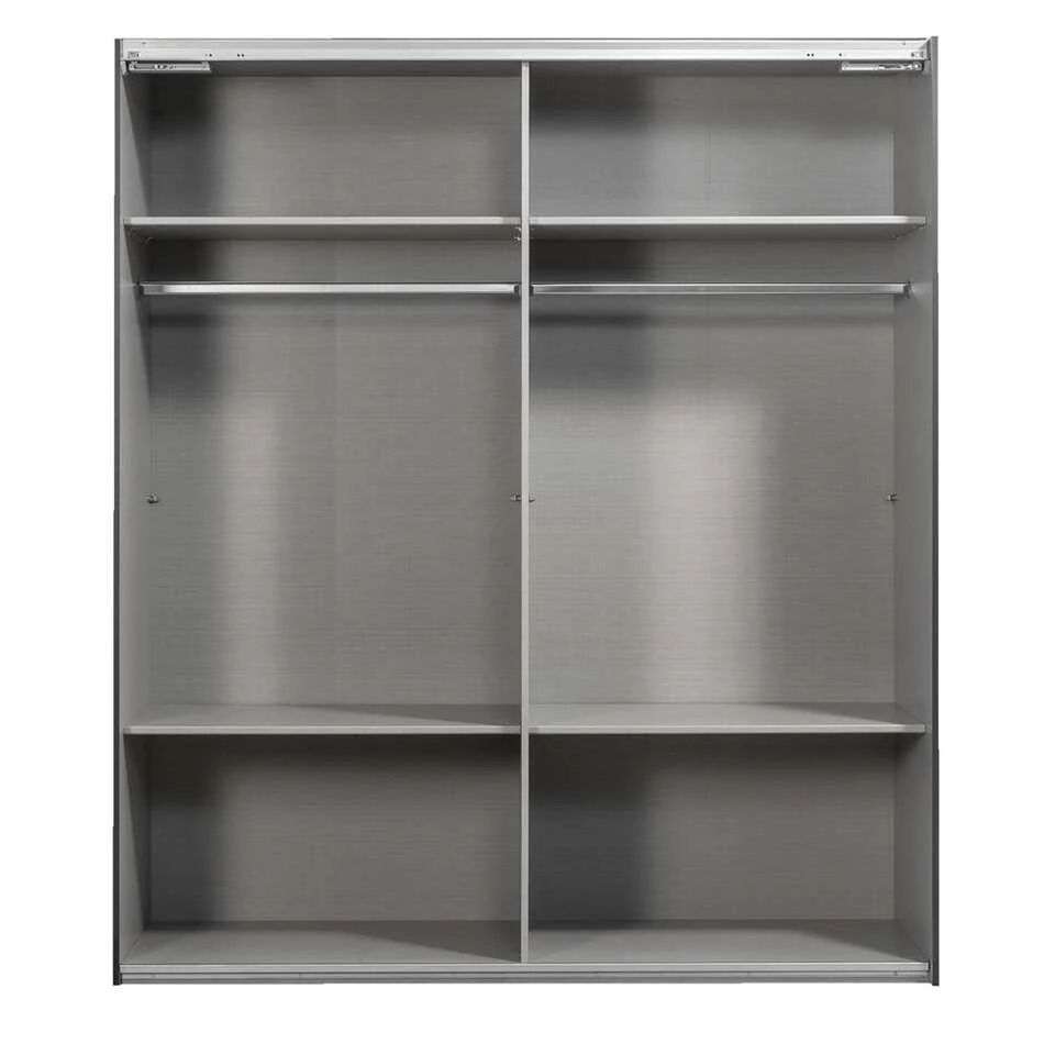 Schuifdeurkast Dallas Antraciet/grijs Softclose - 210x180x65 Cm 6 Schuifdeurkast Dallas Antraciet/grijs Softclose - 210x180x65 Cm - Afbeelding 4
