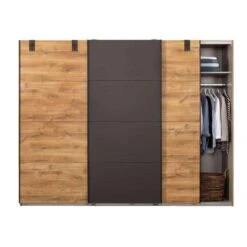 Schuifdeurkast Dex XL - Eikenkleur/grafiet - 210x270x65 Cm -RoomStyle Verkoopwinkel 12403985 0140