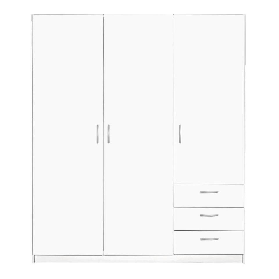 Kledingkast Varia 3-deurs - Wit - 175x146x50 Cm 3 Kledingkast Varia 3-deurs - Wit - 175x146x50 Cm