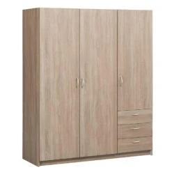 Kledingkast Varia 3-deurs - Licht Eiken - 175x146x50 Cm -RoomStyle Verkoopwinkel 12404050 0300