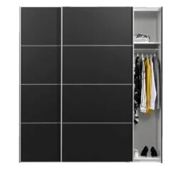Schuifdeurkast Verona - Zwart - 200x182x64 Cm 7 Schuifdeurkast Verona - Zwart - 200x182x64 Cm -RoomStyle Verkoopwinkel 12404060 0140