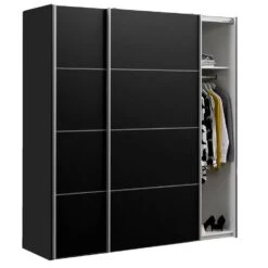 Schuifdeurkast Verona - Zwart - 200x182x64 Cm 9 Schuifdeurkast Verona - Zwart - 200x182x64 Cm -RoomStyle Verkoopwinkel 12404060 0330