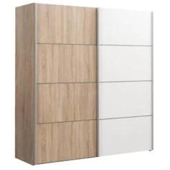Schuifdeurkast Verona Eikenkleur - Eikenkleur/wit - 200x182x64 Cm -RoomStyle Verkoopwinkel 12404065 0300