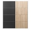 Schuifdeurkast Verona Eikenkleur - Eikenkleur/antraciet - 200x182x64 Cm -RoomStyle Verkoopwinkel 12404070