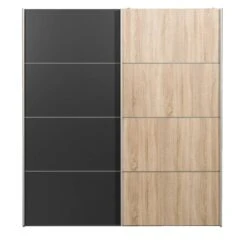 Schuifdeurkast Verona Eikenkleur - Eikenkleur/antraciet - 200x182x64 Cm