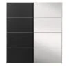Schuifdeurkast Verona Zwart - Zwart/spiegel - 200x182x64 Cm -RoomStyle Verkoopwinkel 12404085