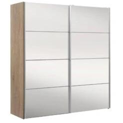 Schuifdeurkast Verona Eikenkleur - Spiegel - 200x182x64 Cm -RoomStyle Verkoopwinkel 12404090 0300