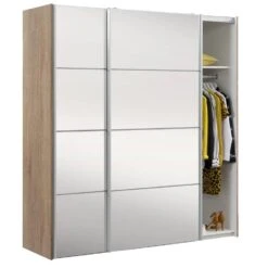 Schuifdeurkast Verona Eikenkleur - Spiegel - 200x182x64 Cm -RoomStyle Verkoopwinkel 12404090 0330