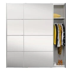 Schuifdeurkast Verona Zwart - Spiegel - 200x182x64 Cm -RoomStyle Verkoopwinkel 12404095 0140
