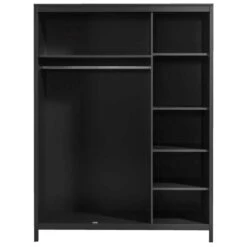 Kledingkast Madeira 3-deurs - Zwart - 199x150x58 Cm -RoomStyle Verkoopwinkel 12404115 0220