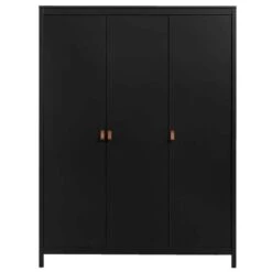 Kledingkast Madeira 3-deurs - Zwart - 199x150x58 Cm