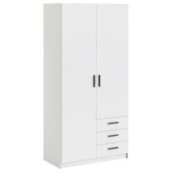 Kledingkast Sprint 2-deurs - Wit - 200x98,5x50 Cm -RoomStyle Verkoopwinkel 12404200 0301