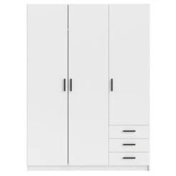 Kledingkast Sprint 3-deurs - Wit - 200x147x50 Cm