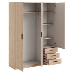 Kledingkast Sprint 3-deurs - Eikenkleur - 200x147x50 Cm 9 Kledingkast Sprint 3-deurs - Eikenkleur - 200x147x50 Cm -RoomStyle Verkoopwinkel 12404225 0330