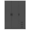 Kledingkast Sprint 3-deurs - Antracietkleur - 200x147x50 Cm -RoomStyle Verkoopwinkel 12404245