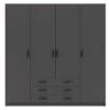 Kledingkast Sprint 4-deurs - Antraciet - 200x196x50 Cm -RoomStyle Verkoopwinkel 12404250