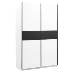 Schuifdeurkast Genua - Wit/antraciet - 204x122x60 Cm -RoomStyle Verkoopwinkel 12404275 0300