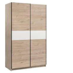 Schuifdeurkast Genua - Eikenkleur/wit - 204x122x60 Cm -RoomStyle Verkoopwinkel 12404290 0300