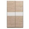 Schuifdeurkast Genua - Eikenkleur/wit - 204x122x60 Cm -RoomStyle Verkoopwinkel 12404290