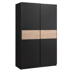 Schuifdeurkast Genua - Antraciet/eikenkleur - 204x122x60 Cm -RoomStyle Verkoopwinkel 12404315 0300