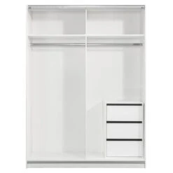 Schuifdeurkast Genua - Wit - 204x150x60 Cm -RoomStyle Verkoopwinkel 12404335 0222