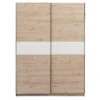 Schuifdeurkast Genua - Eikenkleur/wit - 204x150x60 Cm -RoomStyle Verkoopwinkel 12404365