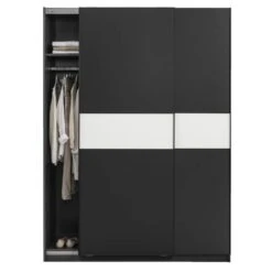 Schuifdeurkast Genua - Antraciet/wit - 204x150x60 Cm 7 Schuifdeurkast Genua - Antraciet/wit - 204x150x60 Cm -RoomStyle Verkoopwinkel 12404385 0140