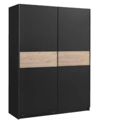 Schuifdeurkast Genua - Antraciet/eikenkleur - 204x150x60 Cm -RoomStyle Verkoopwinkel 12404390 0300