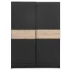 Schuifdeurkast Genua - Antraciet/eikenkleur - 204x150x60 Cm -RoomStyle Verkoopwinkel 12404390