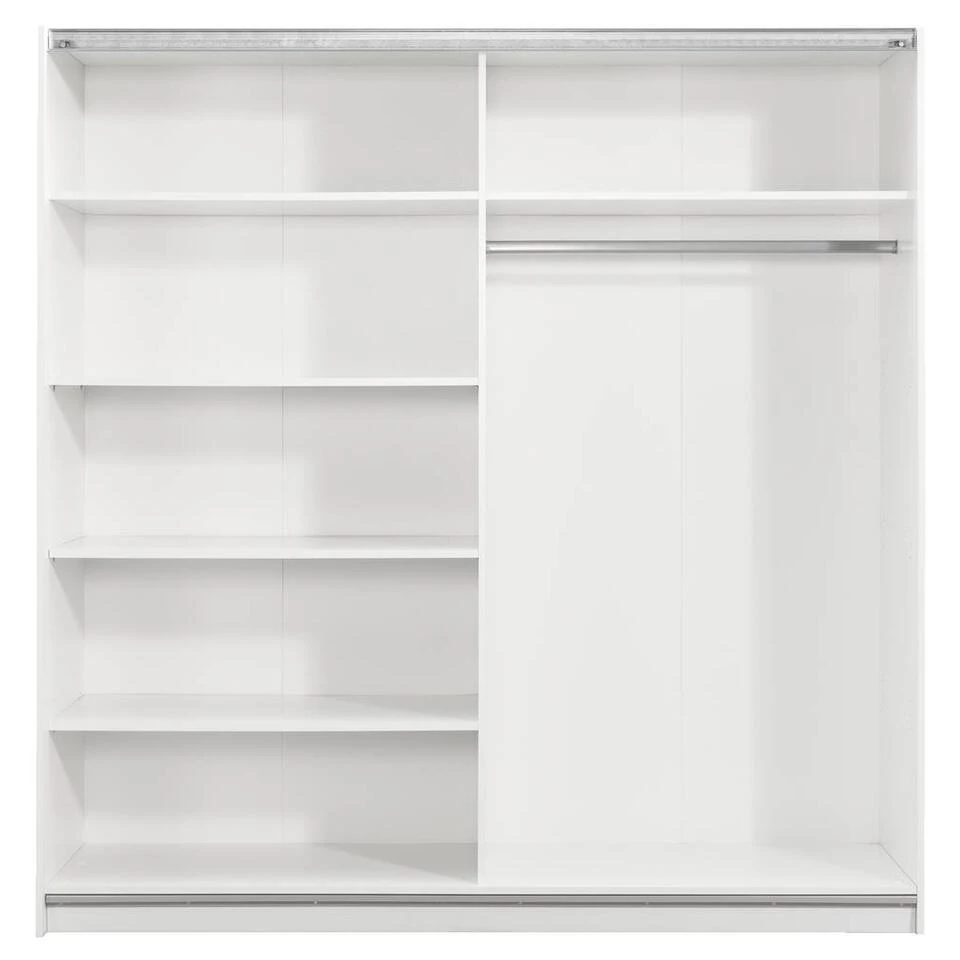 Schuifdeurkast Genua - Wit - 204x200x60 Cm 5 Schuifdeurkast Genua - Wit - 204x200x60 Cm - Afbeelding 4