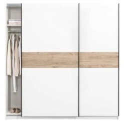 Schuifdeurkast Genua - Wit/eikenkleur - 204x200x60 Cm -RoomStyle Verkoopwinkel 12404420 0140