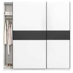 Schuifdeurkast Genua - Wit/antraciet - 204x200x60 Cm -RoomStyle Verkoopwinkel 12404425 0140