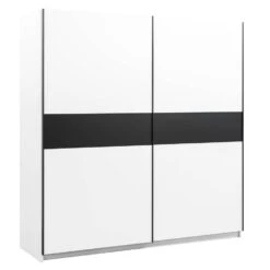 Schuifdeurkast Genua - Wit/antraciet - 204x200x60 Cm -RoomStyle Verkoopwinkel 12404425 0300