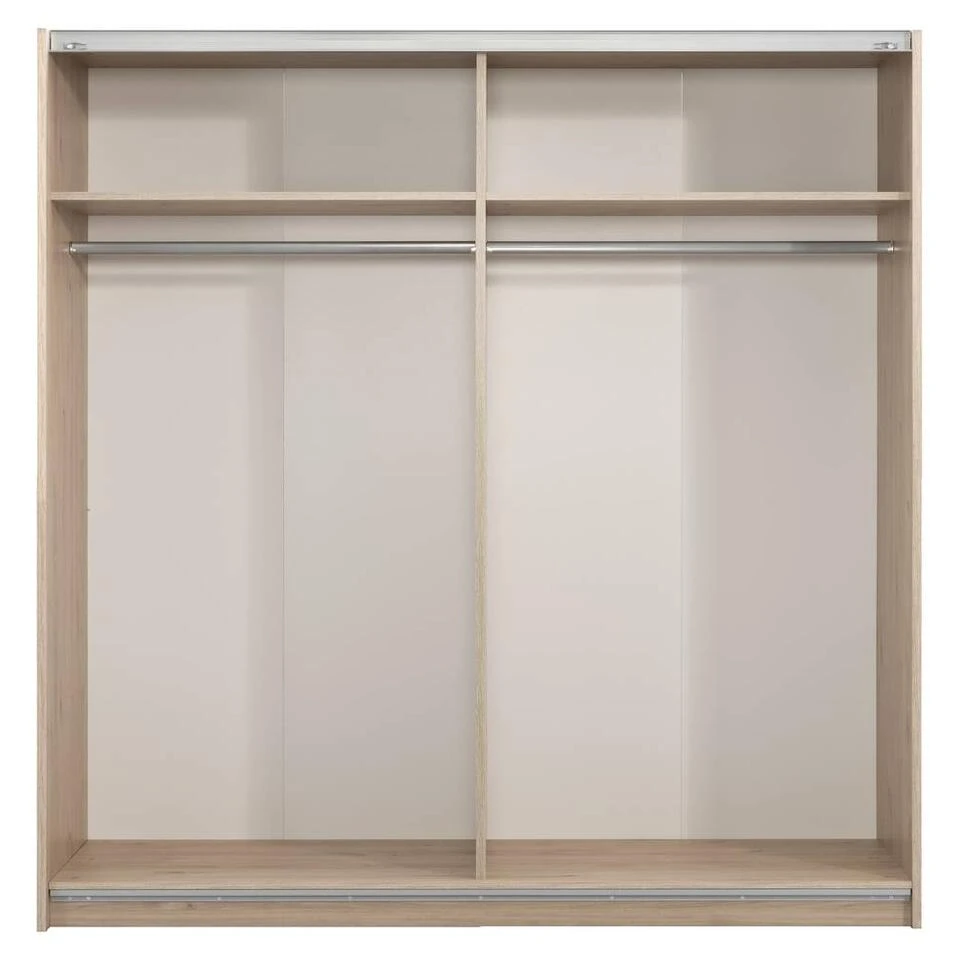 Schuifdeurkast Genua - Eikenkleur - 204x200x60 Cm 5 Schuifdeurkast Genua - Eikenkleur - 204x200x60 Cm - Afbeelding 3