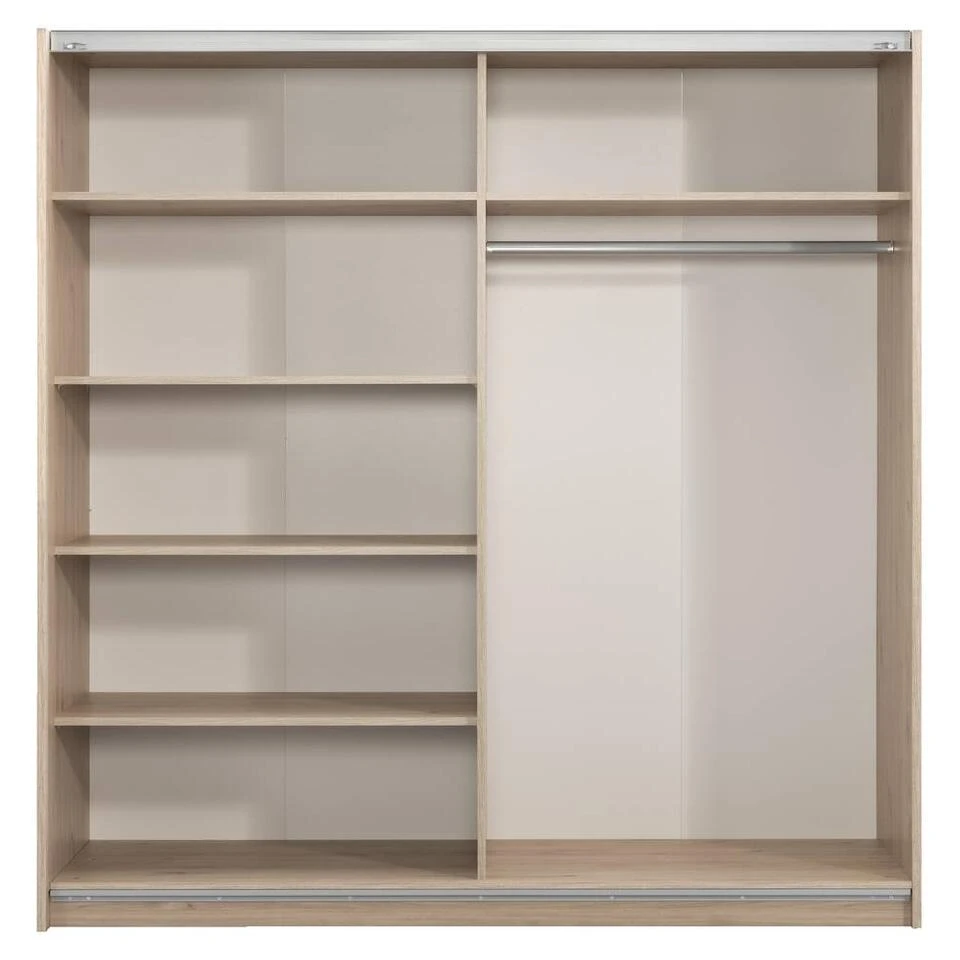 Schuifdeurkast Genua - Eikenkleur - 204x200x60 Cm 6 Schuifdeurkast Genua - Eikenkleur - 204x200x60 Cm - Afbeelding 4
