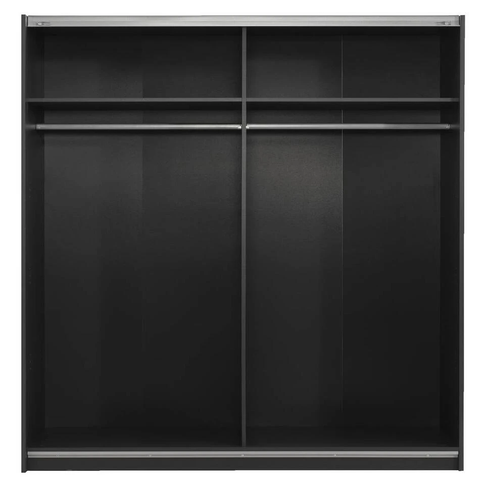 Schuifdeurkast Genua - Antraciet - 204x200x60 Cm 5 Schuifdeurkast Genua - Antraciet - 204x200x60 Cm - Afbeelding 3