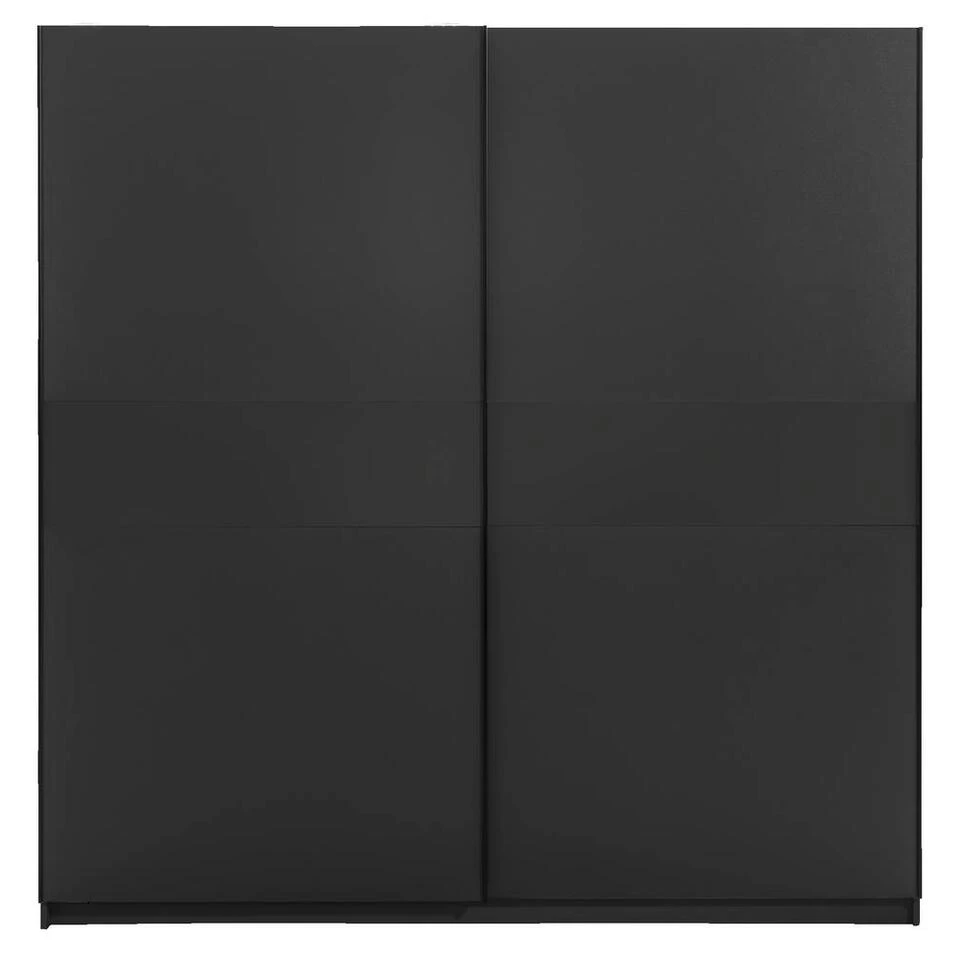 Schuifdeurkast Genua - Antraciet - 204x200x60 Cm 3 Schuifdeurkast Genua - Antraciet - 204x200x60 Cm